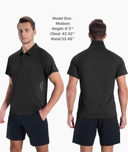 ZITY Men's Button Up Slim Fit Golf Polo Shirt-CUMPO05193