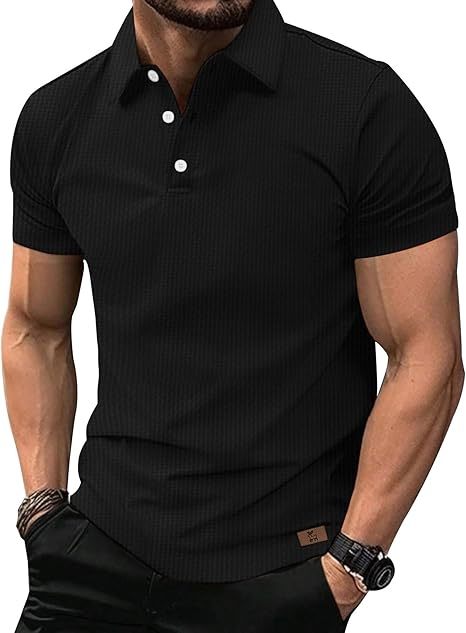ZITY Men's Textured Dri Fit Performance Polo Shirt-CUMPO05145