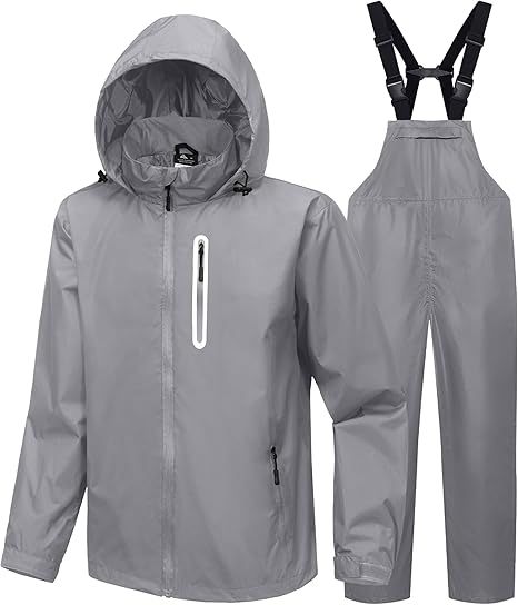 ZITY Men's Waterproof Jacket and Bibs Pants Rainwear-CUMRS03371