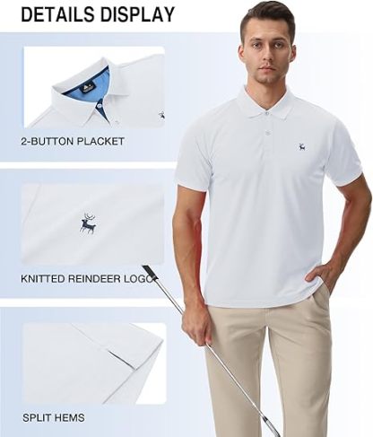 ZITY Men's Moisture Wicking Slim Fit Golf Polo Shirt-CEMPO01637