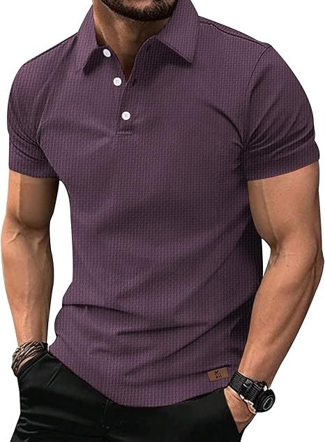 ZITY Men's Textured Dri Fit Performance Polo Shirt-CUMPO05145