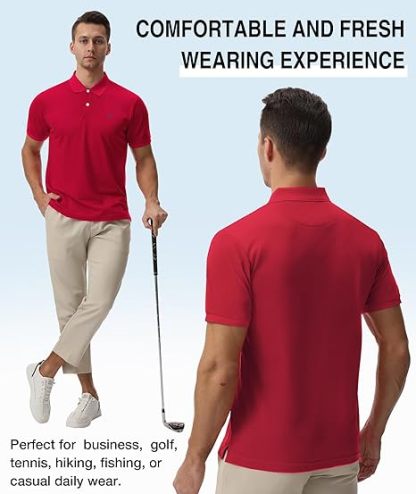 ZITY Men's Moisture Wicking Slim Fit Golf Polo Shirt-CEMPO01637