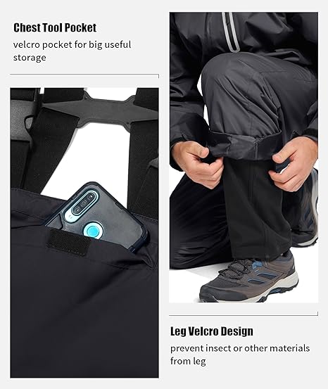 ZITY Men's Waterproof Jacket and Bibs Pants Rainwear-CUMRS03371