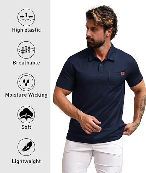 ZITY Men's Chest Pocket Dri Fit Polo Shirt-CUMPO05759