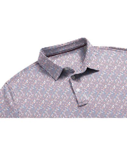 ZITY Men's Button Up Dri Fit Printed Polo Shirt-CUMPO05527
