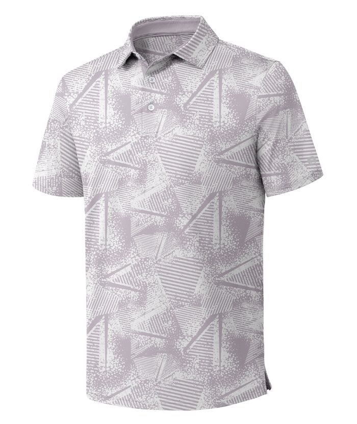 ZITY Men's Button Up Slim Fit Printed Polo Shirt-CUMPO05189