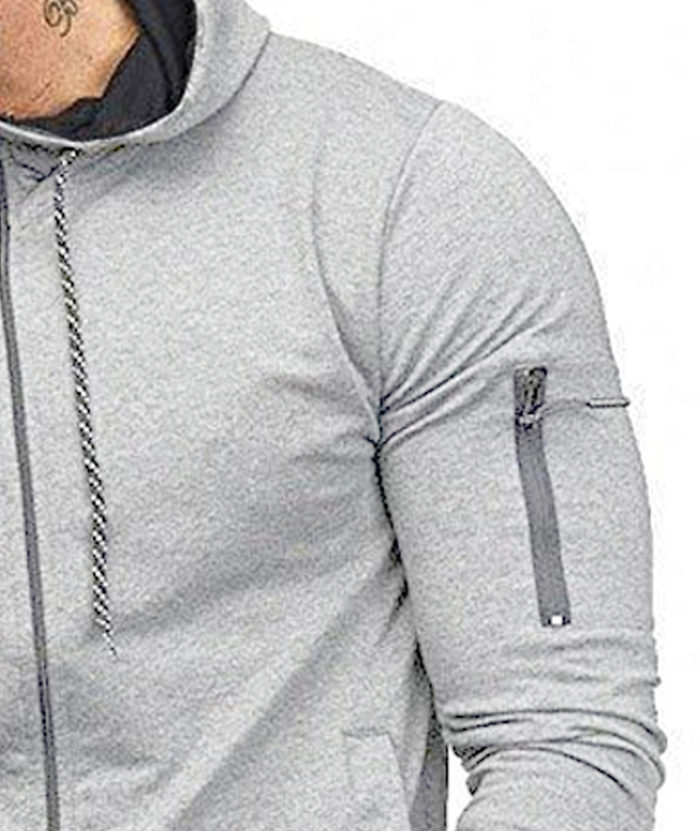 ZITY Men's Full-Zip Long Sleeve Workout Slim Fit Outdoor Hoodie-DUMFH04985|Zitysports