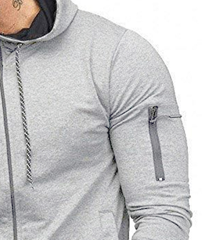 ZITY Men's Full-Zip Long Sleeve Workout Slim Fit Outdoor Hoodie-DUMFH04985|Zitysports