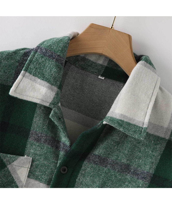 ZITY Men's Button-Up Slim Fit Plaid Flannel Shirt-DUMLT05330|Zitysports