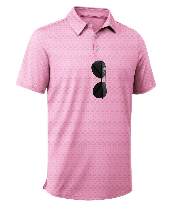 ZITY Men's Button Up Dri Fit Printed Polo Shirt-CUMPO05527