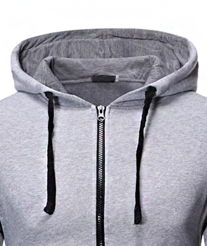 ZITY Men's Light Weight Long Sleeve Full Zip Loose Hoodie-DUMFH05073|Zitysports