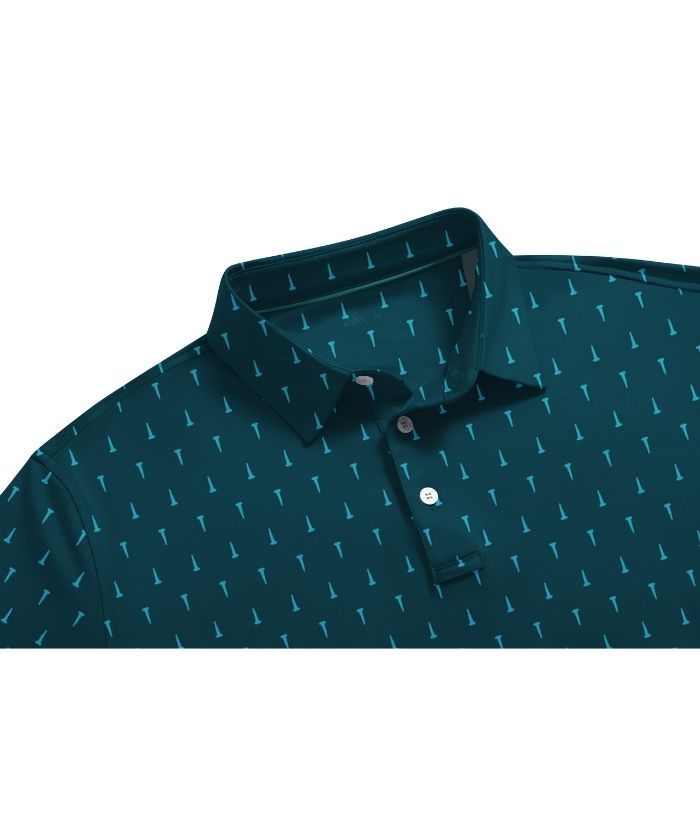 ZITY Men's Button Up Dri Fit Printed Polo Shirt-CUMPO05527