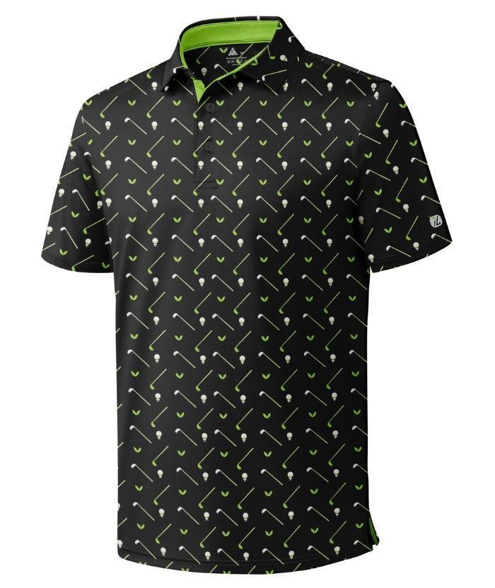 ZITY Men's Button Up Slim Fit Printed Polo Shirt-CUMPO05189