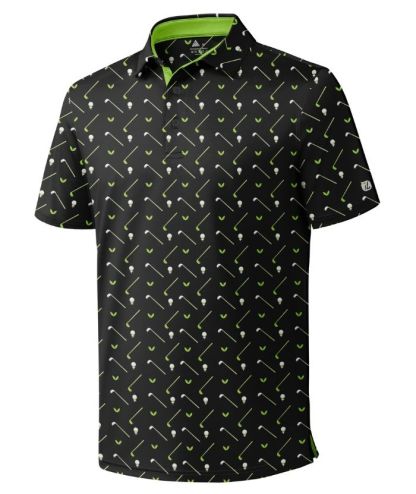 ZITY Men's Button Up Slim Fit Printed Polo Shirt-CUMPO05189