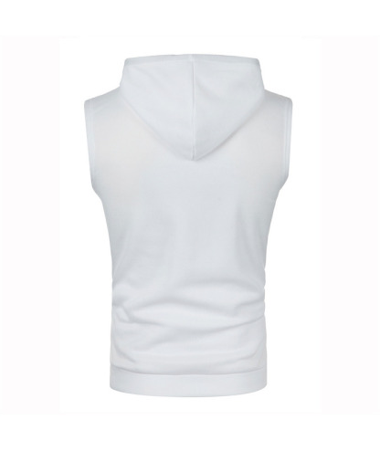 Men's Sleeveless Hooded Sport Vest Casual Hoodie-ZPK007596 | Zitysports