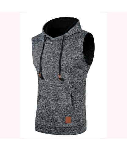 Men's Sleeveless Hooded Sport Vest Casual Hoodie-ZPK007596 | Zitysports