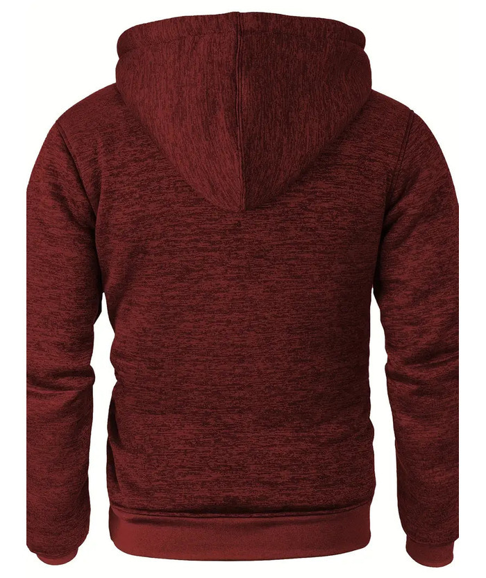 ZITY Men's Warm Fleece Solid Color Casual Zip Up Hoodie-ZPK005323 | Zitysports