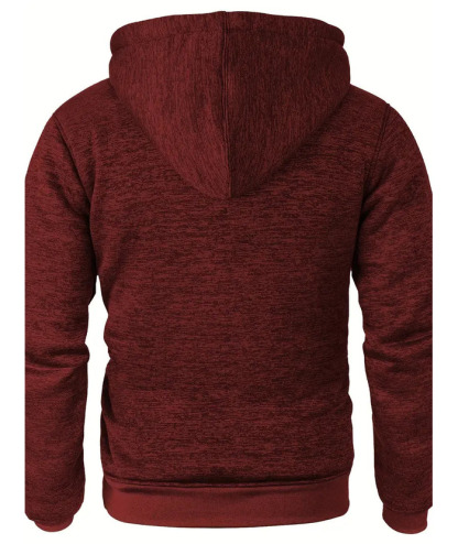 ZITY Men's Warm Fleece Solid Color Casual Zip Up Hoodie-ZPK005323 | Zitysports