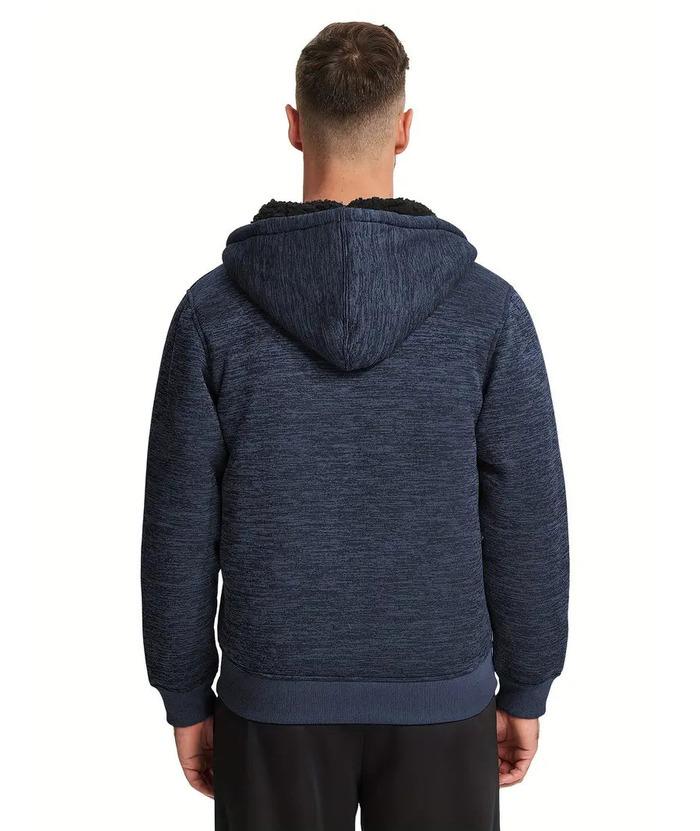 ZITY Men's Warm Fleece Solid Color Casual Zip Up Hoodie-ZPK005323 | Zitysports