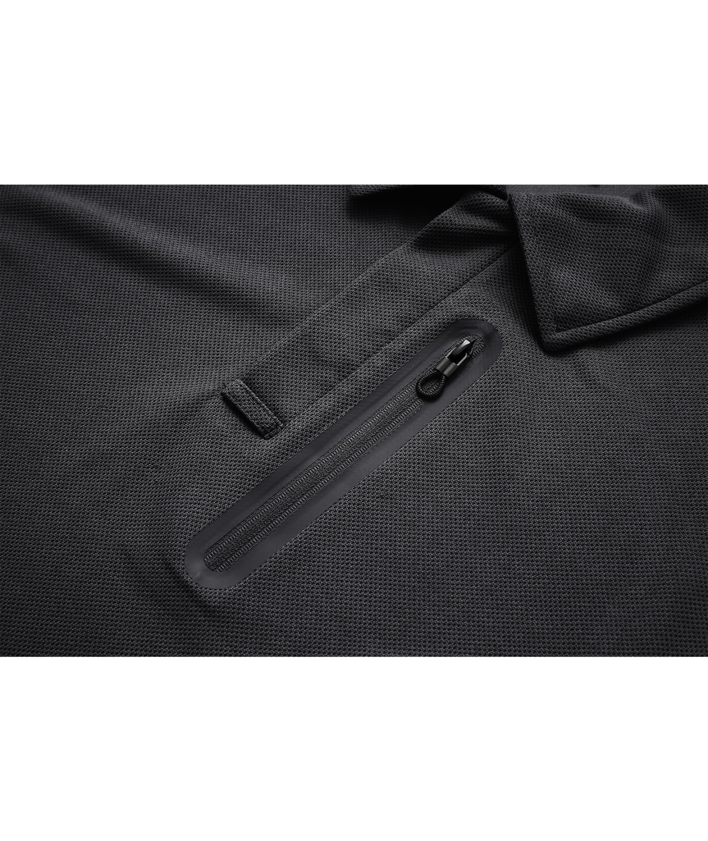 ZITY Men's Zipper Pocket Long Sleeve Polo Shirt-CFMPO00043