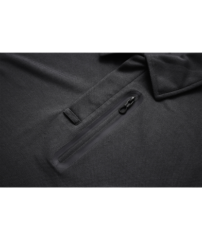 ZITY Men's Zipper Pocket Long Sleeve Polo Shirt-CFMPO00043