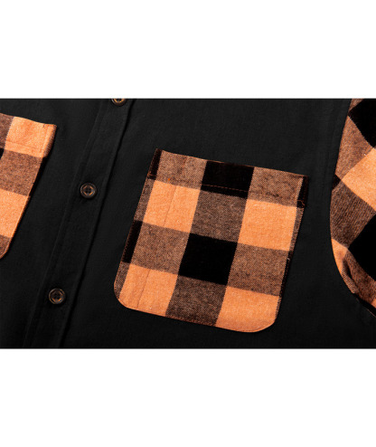 ZITY Men's Plaid Sweatshirt Button Down with Two Pocket-ZPK007276 | Zitysports