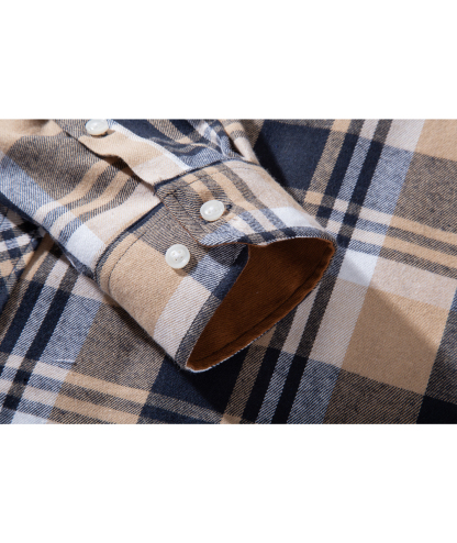 ZITY Men's Plaid Button Up Shirt with Flap Pocket Spring Fall Top-ZPK006565 | Zitysports