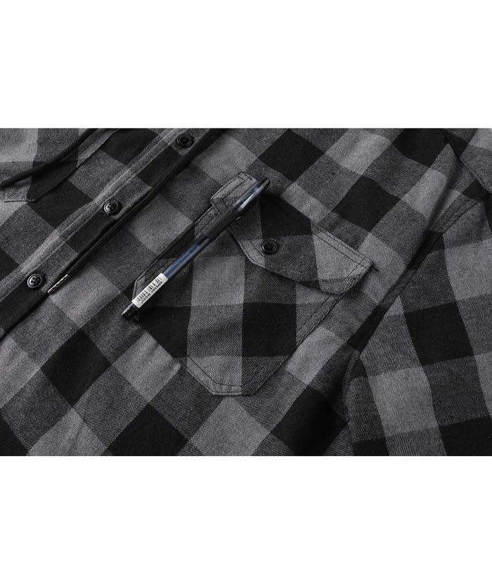 ZITY Men's Color Block Pattern Long Sleeve Casual Plaid Flannel Shirt-ZPK006185 | Zitysports