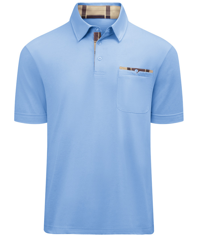 ZITY Men's Solid Color Slim Fit Pocket Polo Shirt-CUMPO01151