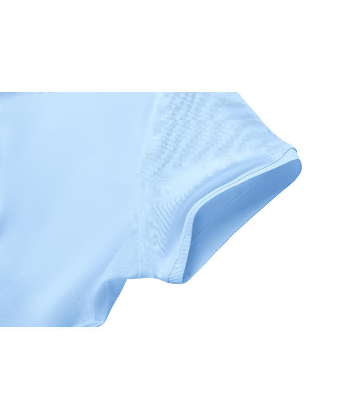 Sky blue solid color polo shirt - Athletic casual fit for women