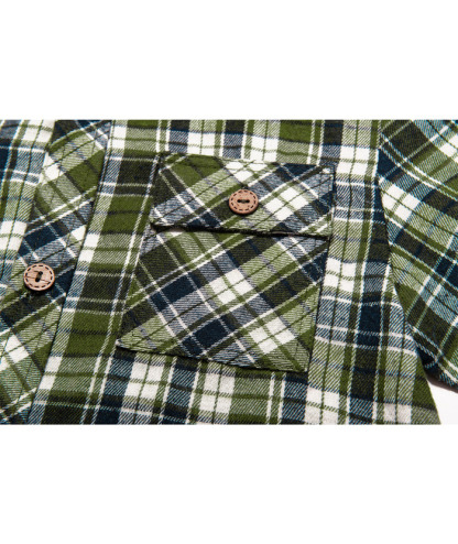 ZITY Men's Long Sleeve Casual Button Down Plaid Flannel Shirt-ZPK005339 | Zitysports