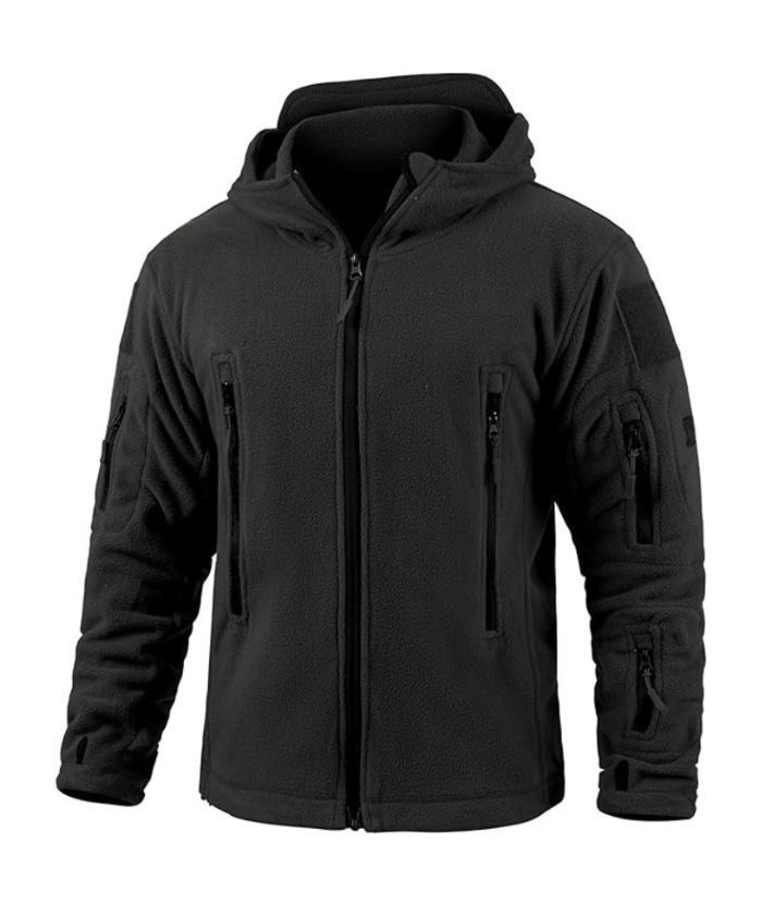 ZITY Men's Solid Microfleece Tactical Hoodie Jacket-ZPK007673 | Zitysports