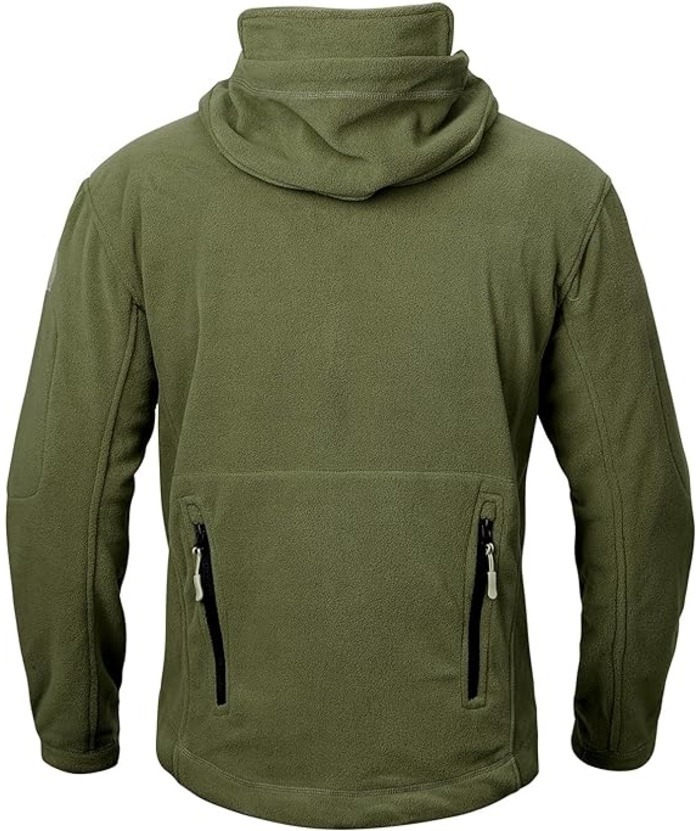 ZITY Men's Solid Microfleece Tactical Hoodie Jacket-ZPK007673 | Zitysports