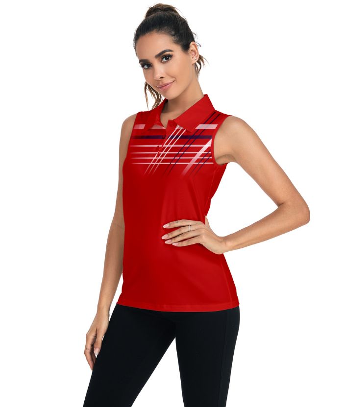 ZITY Women's Over Size Fast Dry Sleeveless Casual Polo Shirt-ZPK001146 | Zitysports