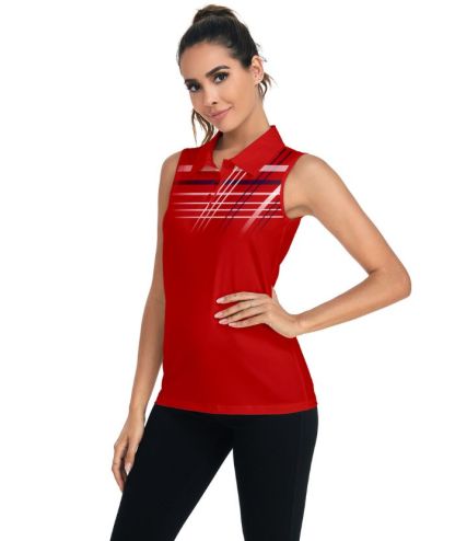 ZITY Women's Over Size Fast Dry Sleeveless Casual Polo Shirt-ZPK001146 | Zitysports