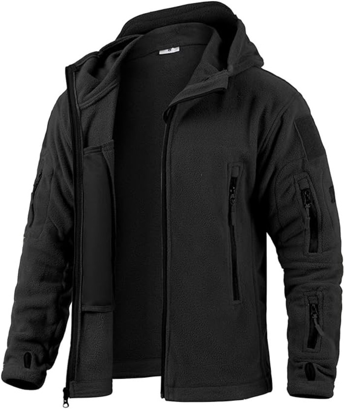 ZITY Men's Solid Microfleece Tactical Hoodie Jacket-ZPK007673 | Zitysports