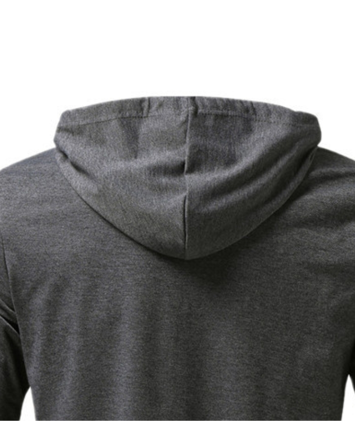 ZITY Men's Lightweight Long Sleeve Button Henley Hoodie-DUMHD04900|Zitysports