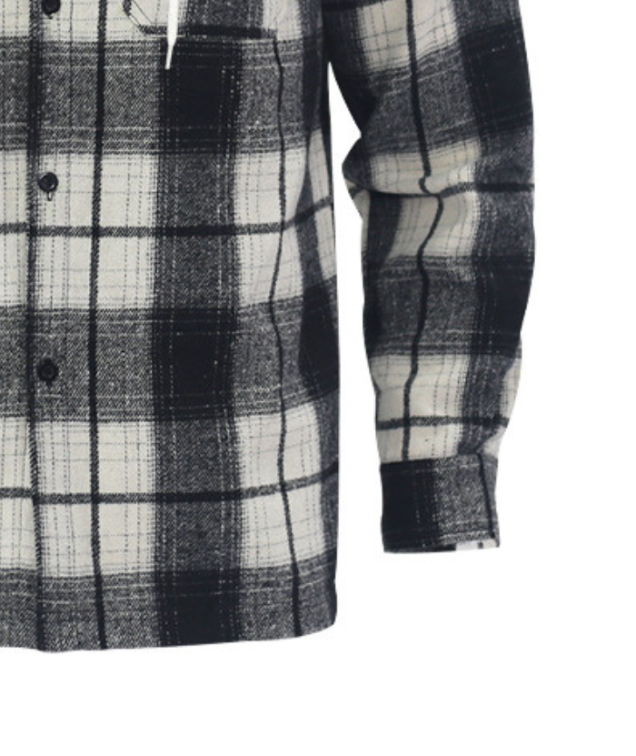 ZITY Men's Plaid Sweatshirt Button Up Casual Jacket-DUMLT04973|Zitysports