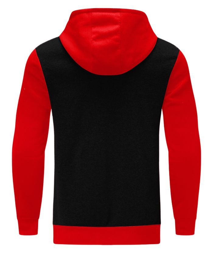 ZITY Men's Polyester Long Sleeve Color Block Full Zip Casual Hoodie-DUMFH04995|Zitysports