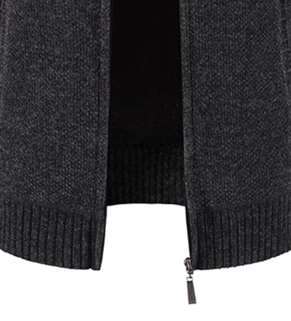 ZITY Men's Knitted Full Zip Slim Fit Warm with Pockets Hoodie-DUMFH05013|Zitysports
