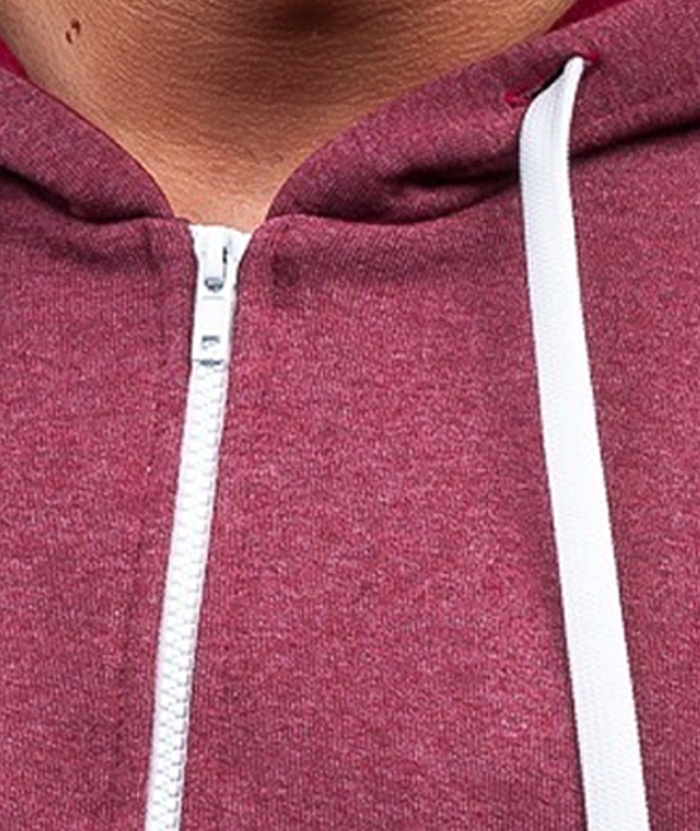 ZITY Men's Long Sleeve Full Zipper Casual Hoodie with Kangaroo Pockets-DUMHD05003|Zitysports