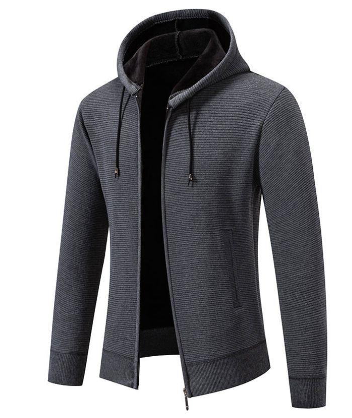 ZITY Men's Casual Warm Fleece Lined Zip Up Hooded Slim Fit Hoodie-DUMCO05038|Zitysports