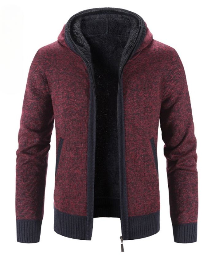 ZITY Men's Knitted Long Sleeve Full Zip Up Plus Size Casual Hoodie-DUMSW05059|Zitysports