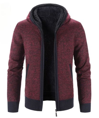 ZITY Men's Knitted Long Sleeve Full Zip Up Plus Size Casual Hoodie-DUMSW05059|Zitysports