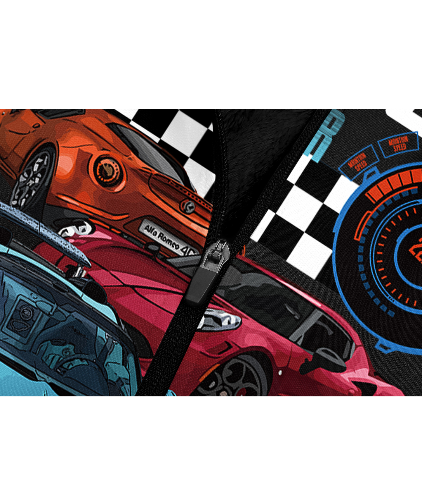 ZITY Men's Full Zipper Graphic Print Fleece Hoodie-CUMFH01420