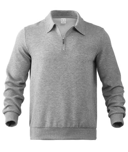 ZITY Men's Long Sleeve Solid Color Casual Polo Sweater-DUMHD05092|Zitysports