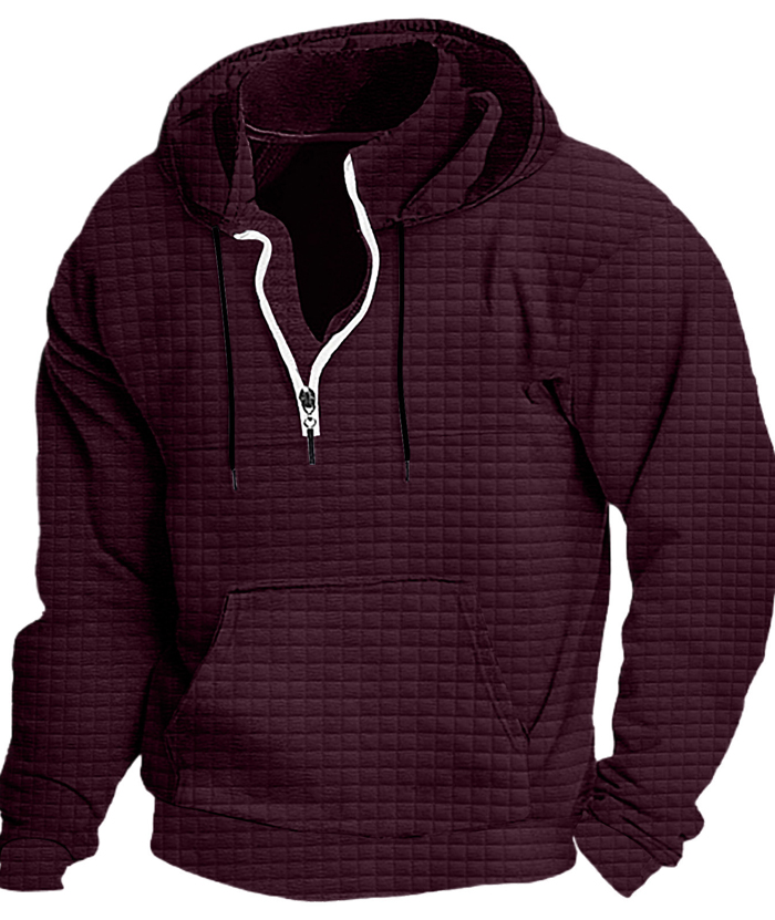 ZITY Men's Trendy Fashion Waffle Knit Sweatshirt Hoodie-DUMFH04886|Zitysports