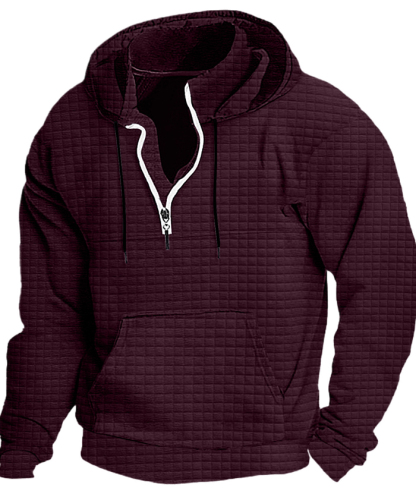 ZITY Men's Trendy Fashion Waffle Knit Sweatshirt Hoodie-DUMFH04886|Zitysports