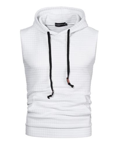 ZITY Men's Plus Size  Solid Color Sleeveless Hoodie-DUMMG05201|Zitysports