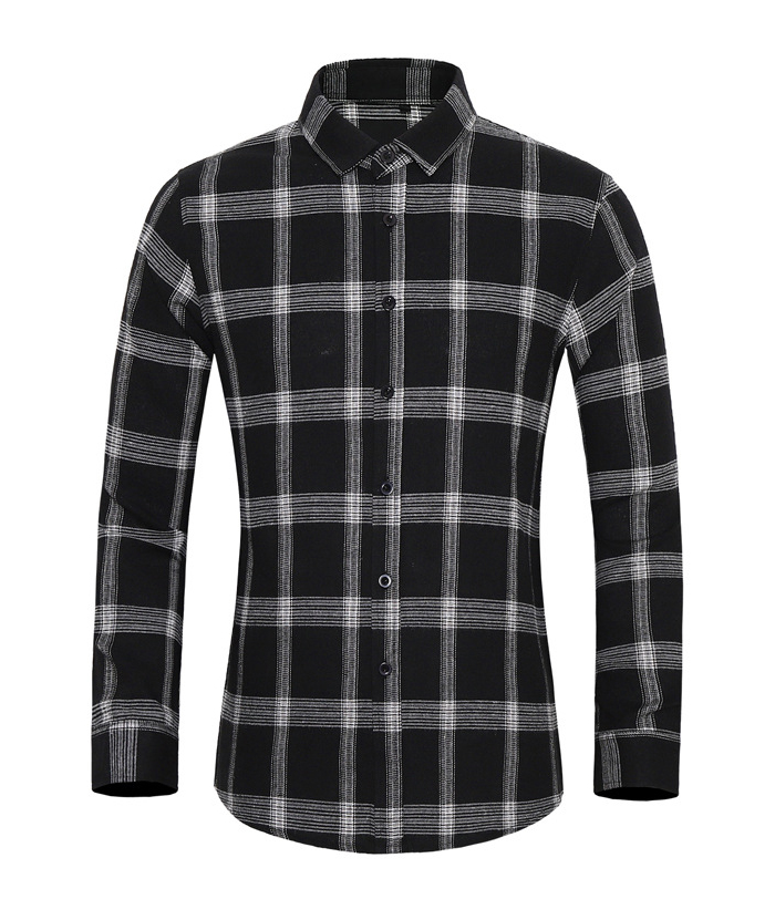 ZITY Men's Slim Fit Plaid Flannel Long Sleeve Shirt-DUMLT05250|Zitysports